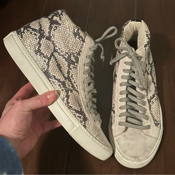 P448 | Star High Top Sneaker in Silver Python Sz 39/9 - Picture 2 of 7